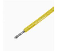 Cable Acier Gainé, Cable Inox Câble métallique en acier inoxydable avec revêtement plastique PVC vert/rouge/noir/jaune/bleu/vert/transparent de 5 à 10 m(Yellow,5M,2mm after coating)