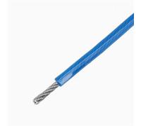 Cable Acier Gainé, Cable Inox Câble métallique en acier inoxydable avec revêtement plastique PVC vert/rouge/noir/jaune/bleu/vert/transparent de 5 à 10 m(Blue,5M,5mm after coating)