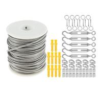 Cable Acier Gainé, Cable Inox Câble métallique robuste en acier inoxydable, 15M/30M, Uso apto para jardin, garde-corps, clôture, Kits de rouleaux para tente extérieure, corde nettoyage(15Meter)