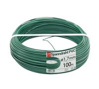 Câble acier galvanisé Ø1,7mm, 100m, vert, revêtement PVC, fil tension pour clôture jardin, grillage, treillis plante grimpante, tendeur, corde à linge extérieur, montage robuste