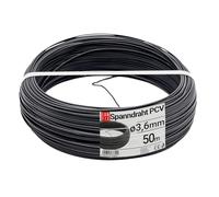 Câble acier galvanisé Ø3,6mm, 50m, fil tension pour clôture jardin