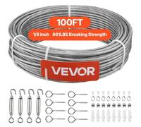 Câble Acier Inoxydable-VEVOR-3 2 mm x 30 5 m-Cable Inox 304 Kit Fil Tressé Inox-7x7 Brins