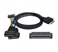 Câble actif de données CY OCuLink PCIe PCI-Express SFF-8611 8x8 voies vers double SSD SFF-8639U.2 (4 SSD), 50 cm
