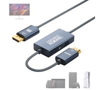 Câble Actif HDMI vers DisplayPort 2M, 8K@60Hz 4K@120Hz 2K@240Hz, Unidirectionnel de Source HDMI 2.1 à Moniteur DP 1.4, HDR VRR 10 Bits pour PS5 Xbox Switch Dock PC Portable (Câble d’Alim. Inclus)