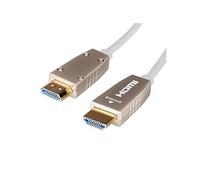Câble actif uhd fibre optique hdmi 2. 0b - 20m - blanc - 3d - hdr - hlg - jusqu'à 32 canaux audio - in anal retour audio