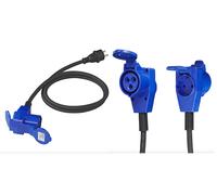 Câble Adaptateur 150Cm 3X2,5Mm² Prise Schuko Vers Raccord Angulaire Schuko IP44