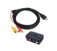 Câble adaptateur 2 en 1 - Compatible avec les câbles péritel (connecteur audio mâle S-Vidéo vers 3 prises péritel pour port TV)