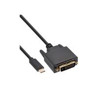 InLine Câble adaptateur USB‑C vers DVI‑D 64131 – USB3.1/Thunderbolt3/DP1.2 – 1080p 1 m Noir