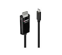 Lindy - Câble adaptateur - USB-C mâle pour HDMI mâle - 10 m - blindé - noir - rond, puce active, support 4K60Hz (4096 x 2160)