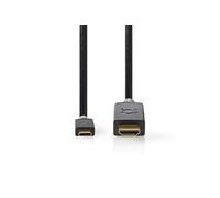 Nedis Câble adaptateur 24 pin USB-C mâle pour HDMI mâle - 2 m anthracite rond support pour 4K60Hz