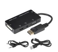 Câble adaptateur 4 en 1 DisplayPort vers HDMI/VGA/DVI/convertisseur audio multifonction