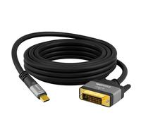 Câble adaptateur 4K USB C vers DVI de 1,8 m, USB Type-C vers DVI-D, (Thunderbolt 3/4) compatible avec iPhone 15, MacBook Pro/Air, iPad Pro, iMac, Galaxy S24, XPS, Surface Book 3 et plus encore, câble