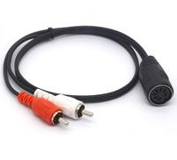 Câble adaptateur 7 broches DIN vers RCA, fiche MIDI femelle 7 broches vers 2 RCA mâles adaptateur audio pour systèmes stéréo NAIM, Quad (50 cm)