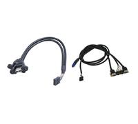 Câble adaptateur 9 broches vers double USB 2.0 Type A, carte mère et Extension de Ports Jack Audio de 60Cm