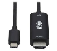 Câble adaptateur actif USB-C vers HDMI série Tripp Lite (M/M), 4K 60 Hz, HDR, HDCP 2.2, DP 1.4 Alt Mode, Noir, 3 pi (0,9 m)