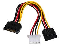 Câble adaptateur Akyga AK-CA-32 SATA (M) - SATA (F) + Molex (F) 0,15m