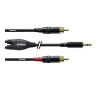Câble adaptateur audio [1x Jack mâle 3.5 mm - 2x Cinch-RCA mâle] Cordial