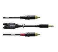 Câble adaptateur audio [1x Jack mâle 3.5 mm - 2x Cinch-RCA mâle] Cordial