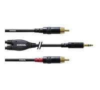 Câble adaptateur audio [1x Jack mâle 3.5 mm - 2x Cinch-RCA mâle] Cordial