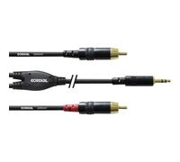 Câble adaptateur audio [1x Jack mâle 3.5 mm - 2x Cinch-RCA mâle] Cordial