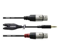 Câble adaptateur audio [1x Jack mâle 3.5 mm - 2x XLR femelle] Cordial CFY3WFF