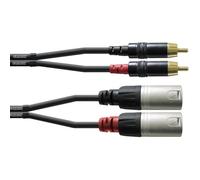 Câble adaptateur audio [2x XLR mâle - 2x Cinch-RCA mâle] Cordial CFU1,5MC noir