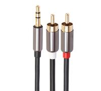 câble adaptateur Audio analogique Y, 1M, 3.5mm mâle vers 2 RCA mâle stéréo AUX