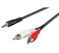Câble Adaptateur Audio AUX, Prise Jack 3.5mm vers Cinch Mâle Stéréo, CU, Noir, 10m Longueur de Câble