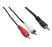 Câble Adaptateur Audio Jack 3,5 mm stéréo mâle vers 2X RCA mâles 5,00 m Noir