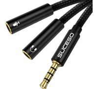 Cable Adaptateur Audio Jack 3,5Mm Male À Double 3.5Mm Femelle Cable Casque Répartiteur Audio Et Micro Compatible Avec Ps4, Pc, Téléphone, Portables,Xbox One, Écouteur, Casque Gamin[SAN670136]