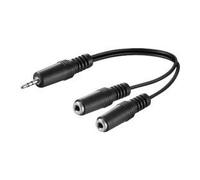 Câble adaptateur audio Jack 3.5mm mâle stéréo vers 2x Jack 3.5mm femelles mono, 0.2m cd50465