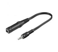 Goobay Adaptateur de casque 50470 – Mâle 3,5 mm vers Femelle 6,35 mm, Noir, câble 0,2 m