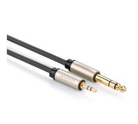 Câble adaptateur audio TRS mini jack 3,5 mm - jack 6,35 mm 2 m gris