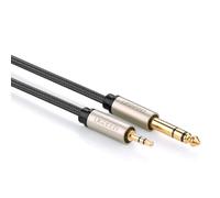 Câble adaptateur audio TRS mini-jack 3,5 mm - jack 6,35 mm, 2 m, gris