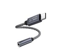 Câble adaptateur audio USB-C vers 3,5 mm 32 bits/384 kHz Adaptateur DAC Gris