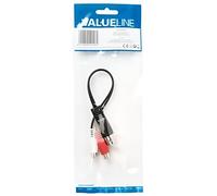 Valueline VLAP20250B02 Câble Adaptateur Audio DIN à connecteur DIN 5 Broches mâle vers 2X RCA Femelles 0,20 m, Noir