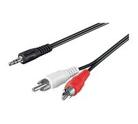Câble adaptateur audio/vidéo - goobay - Prise jack 3,5 mm - 2x prises RCA - 0,5 m - Noir - Compatibilité iPhone