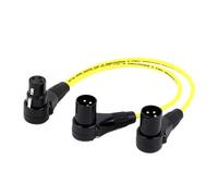 Câble adaptateur Audio XLR femelle à double XLR mâle à Angle droit 3 broches, séparateur en Y for Microphone, Transmission de Signal Audio, câble court(Yellow,0.3m)