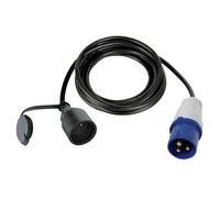 Perel Câble Adaptateur, H07RN-F 3G1.5, 3 m, 16 A/230 V, 3680 W, Type E vers CEE, Usage intérieur et extérieur, Caoutchouc, Bleu