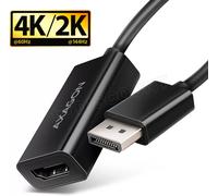 Câble adaptateur Axagon RVD-HI20N DisplayPort 1.2 mâle vers HDMI 2.0 femelle (Type A) 15cm (Noir)