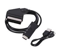Câble adaptateur basse consommation avec câble d'alimentation USB, compatible HDMI vers péritel, adaptateur audio vidéo, Plug and Play
