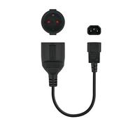 Câble Adaptateur C14/M vers CEE7/H, 16 A, 25 cm, idéal pour connecter des appareils électriques avec différentes Prises.
