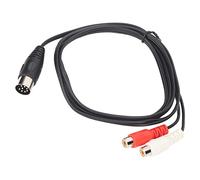 Câble Adaptateur, Câble DIN 8 Broches vers 2 RCA Résistant aux Interférences Plug and Play Mâle vers Femelle pour Instrument