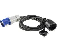 Câble adaptateur CEE 1,5 m - Fiche mâle vers prise de terre IP44 - Protection contre les projections d'eau - H07RN-F 3G2,5 230 V/16 A - 3 broches - Pour camping, caravane et camping-car