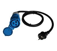 Câble adaptateur CEE Caravan 230 V / 16 A CEE couplage & fiche de sécurité avec capuchon de protection,USB Câble 3 broches Noir