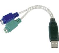 Câble adaptateur clavier/souris USB / PS/2 Digitus DA-70118 - [1x USB 2.0 type A mâle - 2x PS/2 femelle] 10.00 cm