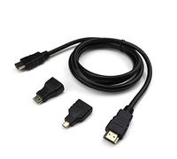 Câble Adaptateur convertisseur HDMI vers Mini et Micro HDMI V1.4-3 en 1 Câble Adaptateur convertisseur HDMI vers Mini et Micro HDMI V1.4 Noir, 5M Robuste et économiqueTraitement Pratique