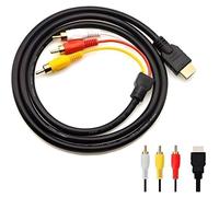 Câble adaptateur convertisseur - STRAßE TECH - HDMI→RCA 1080P - HDMI mâle vers 3x RCA - Plaqué or 24K - Unidirectionnel