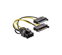 Câble adaptateur d'alimentation, 2x prise SATA à fiche PCI-Express 8 broches, 0,15 m