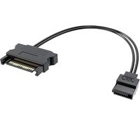 Câble adaptateur d'alimentation SATA mâle 15 broches vers 6 broches Slimline | Manchon tressé de 17 cm | Câble d'alimentation universel PC pour lecteurs optiques et périphériques de stockage |